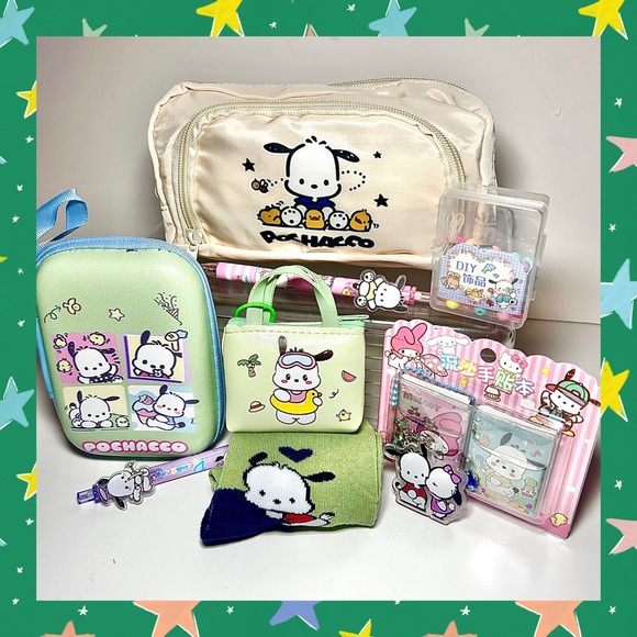 Sanrio Accessories - 💙(POC307) Pochacco Lover’s Adorable 9-Piece Pencil & Tech Case Bundle!